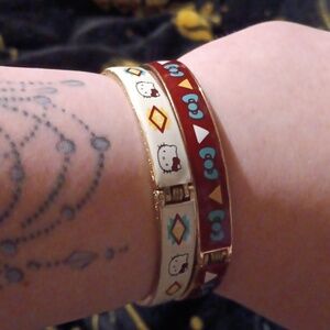 2 Gold Hello Kitty Sanrio Bangles Vintage